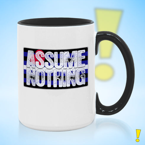 Assume Nothing Leather Pride Flag Color Accent Mug