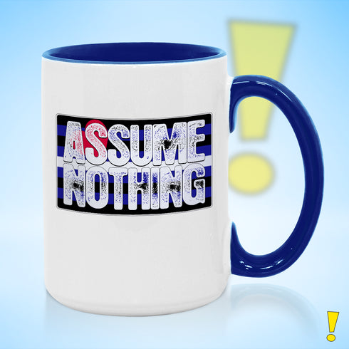 Assume Nothing Leather Pride Flag Color Accent Mug
