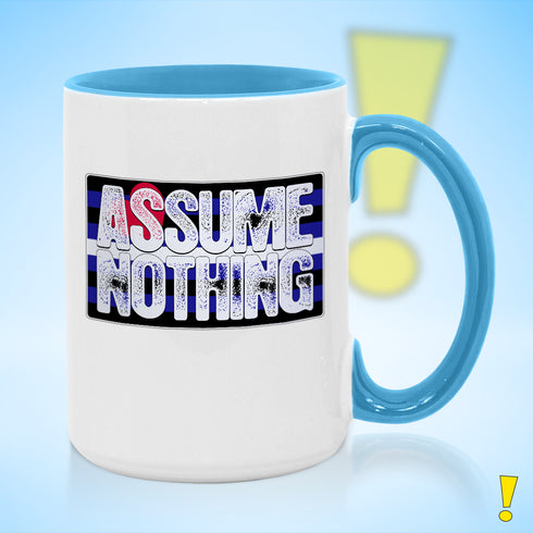 Assume Nothing Leather Pride Flag Color Accent Mug