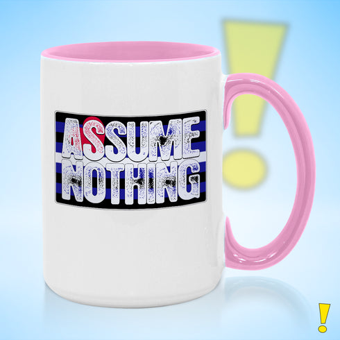 Assume Nothing Leather Pride Flag Color Accent Mug