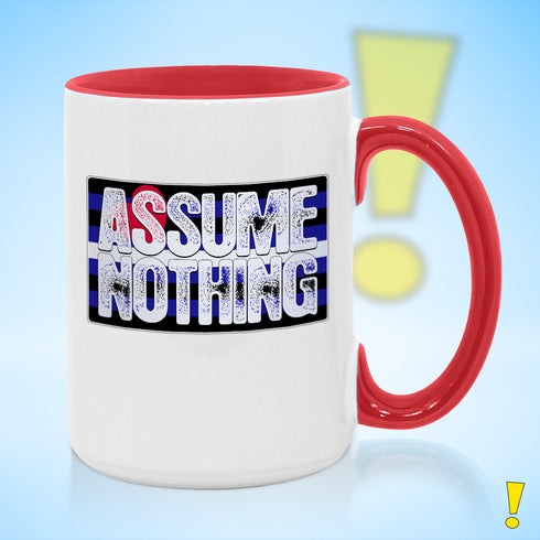 Assume Nothing Leather Pride Flag Color Accent Mug