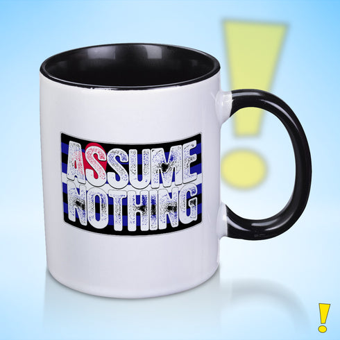 Assume Nothing Leather Pride Flag Color Accent Mug