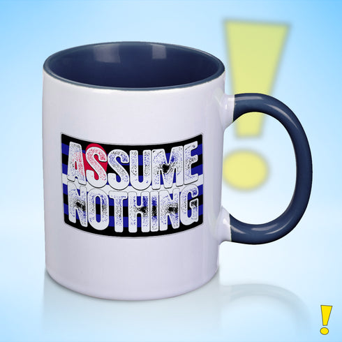 Assume Nothing Leather Pride Flag Color Accent Mug