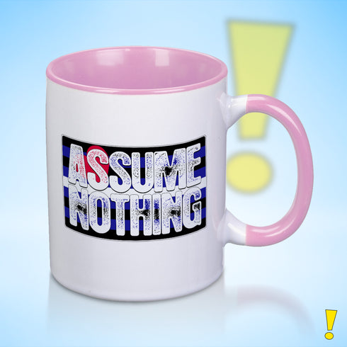 Assume Nothing Leather Pride Flag Color Accent Mug