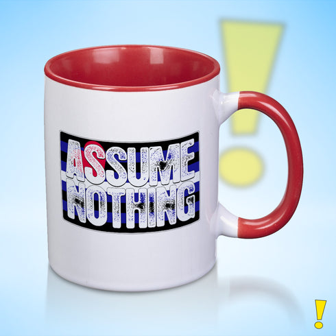 Assume Nothing Leather Pride Flag Color Accent Mug