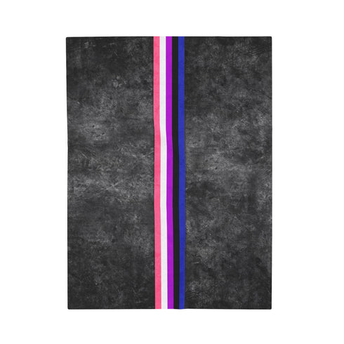 Grunge Genderfluid Pride Flag Stripe Velveteen Plush Blanket