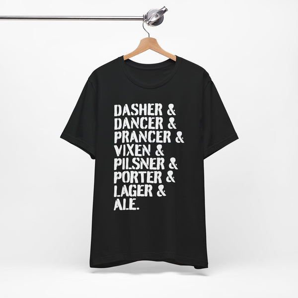 Dasher, Dancer & Lager Reindeer Beer Tee