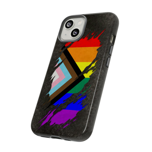 LGBTQ Progress Pride Flag Ripped Reveal Tough Case