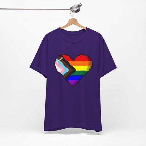 8-Bit Love Pixel Heart Custom Pride Flag Tee