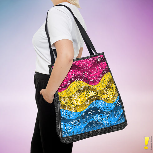 Pansexual Pride Waves Tote Bag