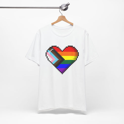 8-Bit Love Pixel Heart Custom Pride Flag Tee