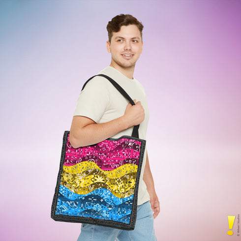 Pansexual Pride Waves Tote Bag
