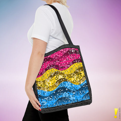 Pansexual Pride Waves Tote Bag