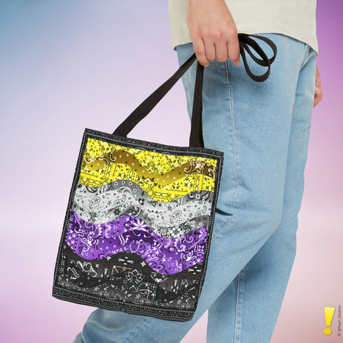 Nonbinary Pride Waves Tote Bag