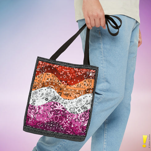 Lesbian Pride Waves Tote Bag