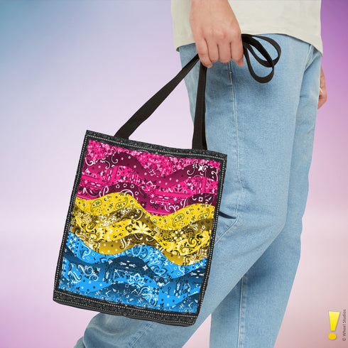 Pansexual Pride Waves Tote Bag