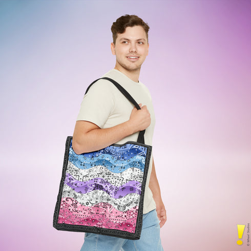 Bigender Pride Waves Tote Bag