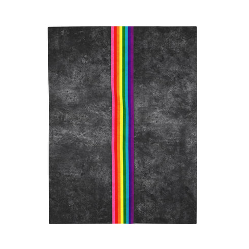 Grunge Original LGBTQ Pride Flag Stripe Velveteen Plush Blanket