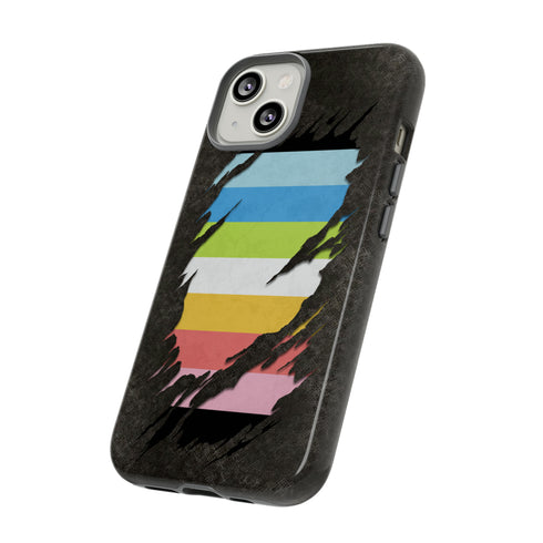 Queer Pride Flag Ripped Reveal Tough Case