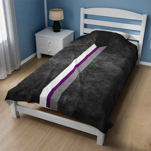 Grunge Demisexual Pride Flag Stripe Velveteen Plush Blanket