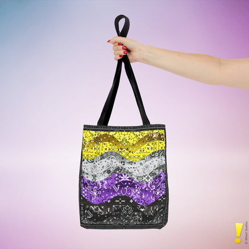 Nonbinary Pride Waves Tote Bag