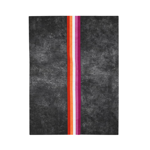 Grunge Lesbian Pride Flag Stripe Velveteen Plush Blanket