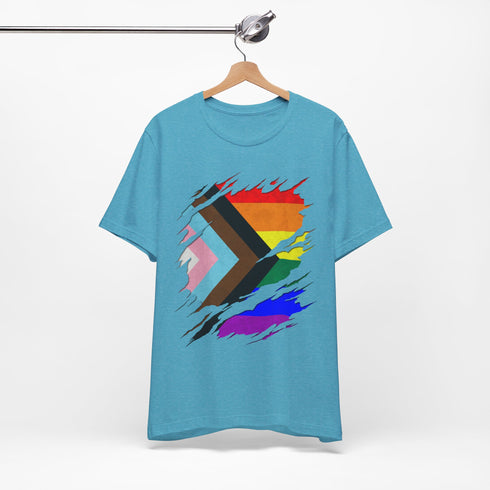 Ripped Reveal Custom Pride Flag Tee