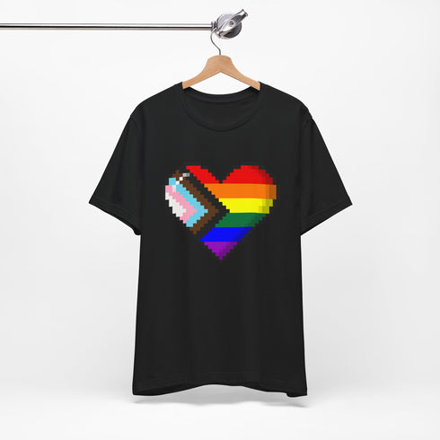 8-Bit Love Pixel Heart Custom Pride Flag Tee