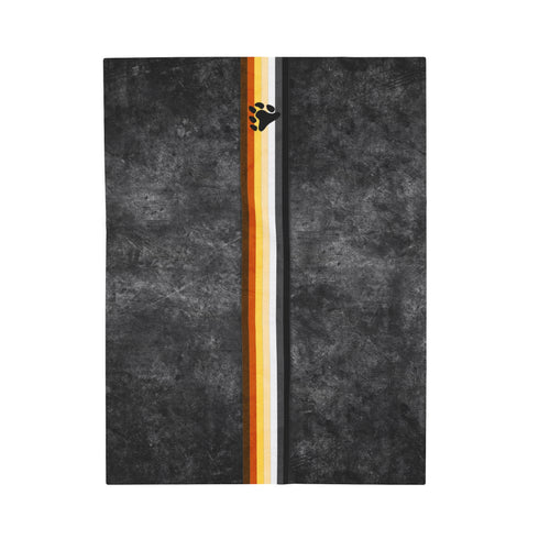 Grunge Bear Pride Flag Stripe Velveteen Plush Blanket