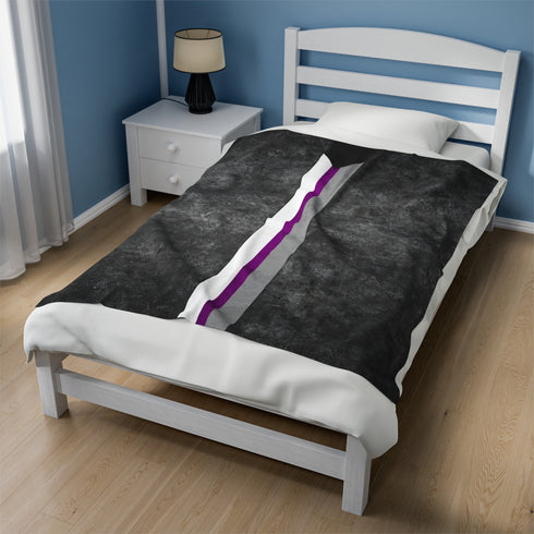 Grunge Demisexual Pride Flag Stripe Velveteen Plush Blanket