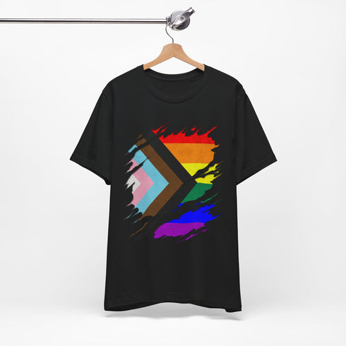 Ripped Reveal Custom Pride Flag Tee