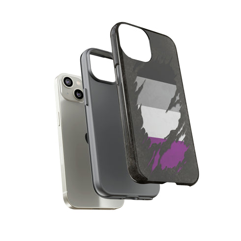 Asexual Pride Flag Ripped Reveal Tough Case