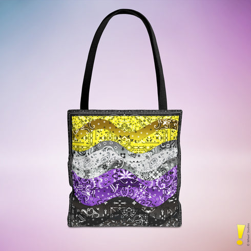 Nonbinary Pride Waves Tote Bag