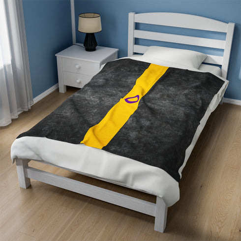 Grunge Intersex Pride Flag Stripe Velveteen Plush Blanket