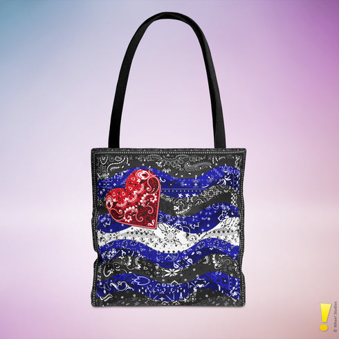 Leather Pride Waves Tote Bag