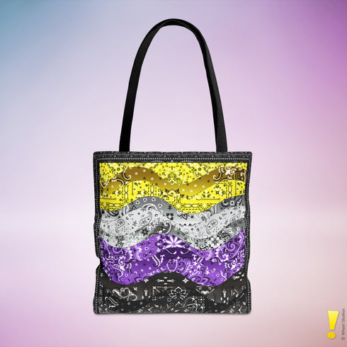 Nonbinary Pride Waves Tote Bag