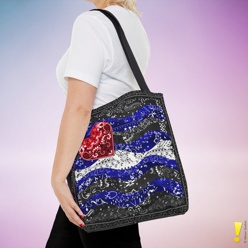 Leather Pride Waves Tote Bag