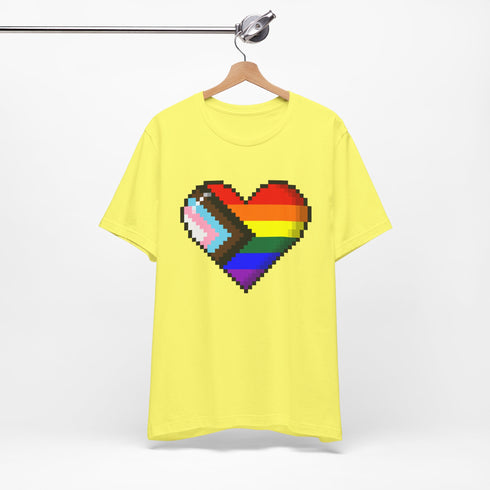 8-Bit Love Pixel Heart Custom Pride Flag Tee