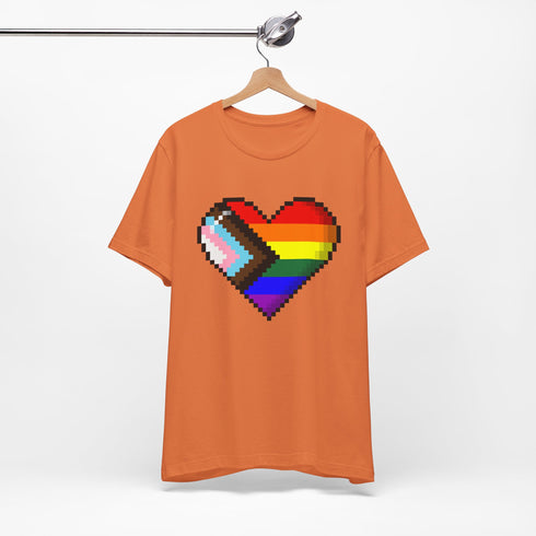 8-Bit Love Pixel Heart Custom Pride Flag Tee