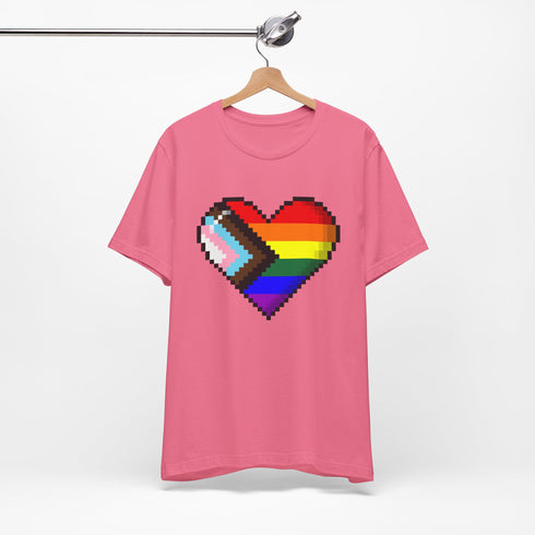 8-Bit Love Pixel Heart Custom Pride Flag Tee