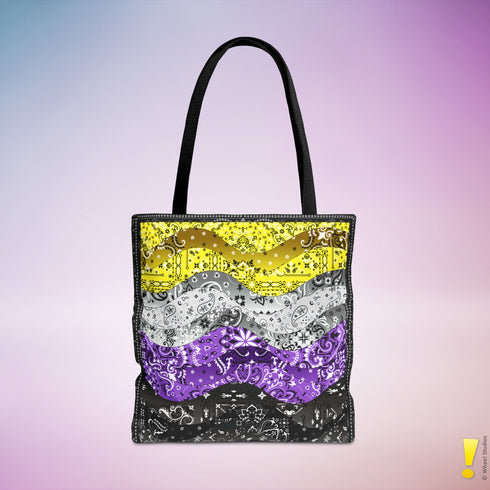 Nonbinary Pride Waves Tote Bag