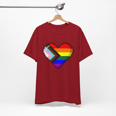 8-Bit Love Pixel Heart Custom Pride Flag Tee