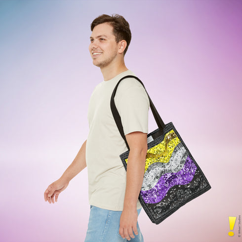 Nonbinary Pride Waves Tote Bag