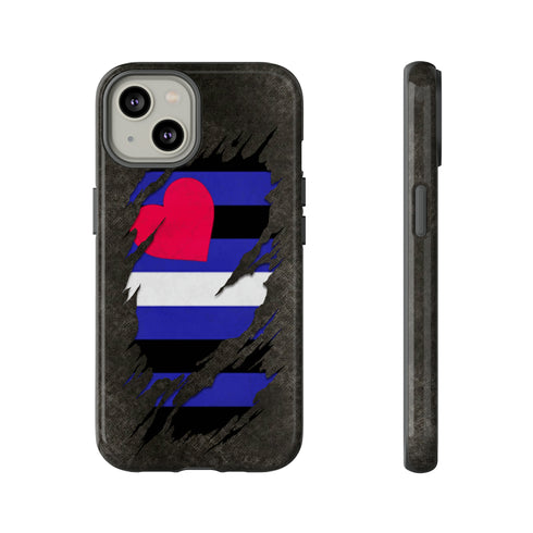Leather Pride Flag Ripped Reveal Tough Case