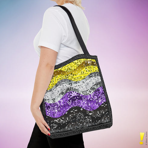 Nonbinary Pride Waves Tote Bag