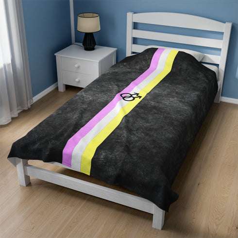 Grunge Twink Pride Flag Stripe Velveteen Plush Blanket