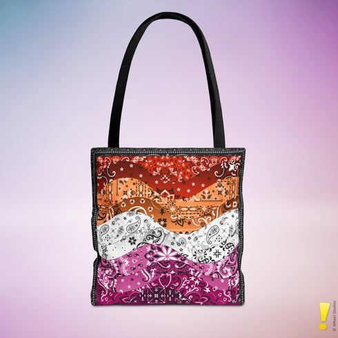 Lesbian Pride Waves Tote Bag