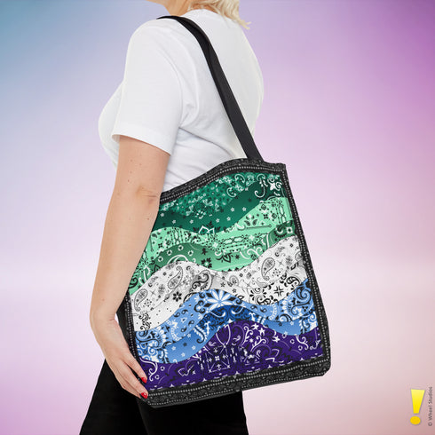 Gay Male Pride Waves Tote Bag