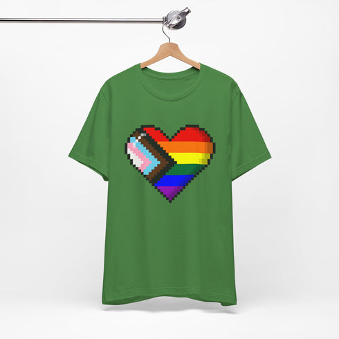 8-Bit Love Pixel Heart Custom Pride Flag Tee