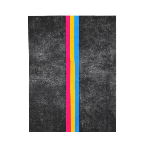 Grunge Pansexual Pride Flag Stripe Velveteen Plush Blanket